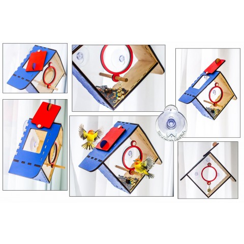 Годівниця на вікно "Дзвіночок" Синя 