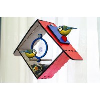 Годівниця на вікно "Дзвіночок" Червона