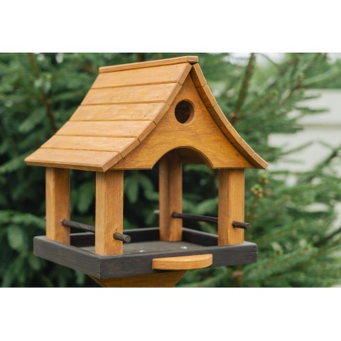 Годівниця для пташок і білок “Сакура коричнева” на ніжці